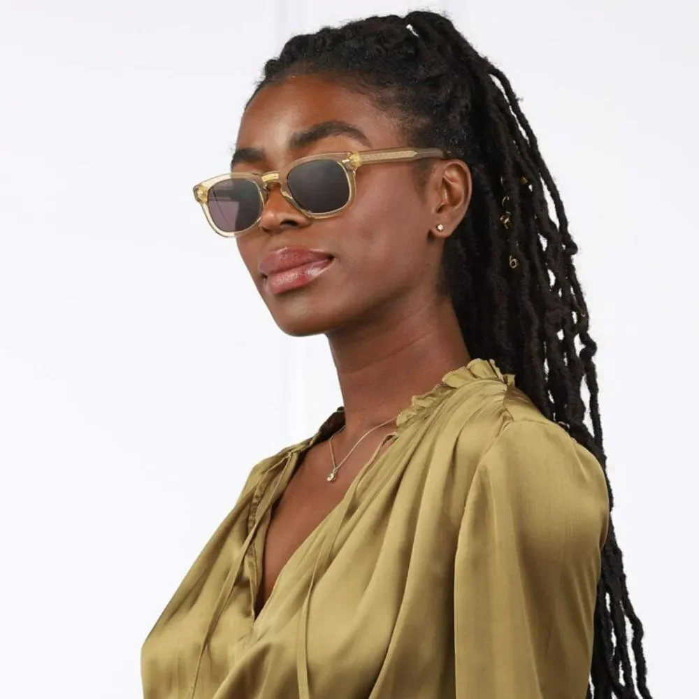 NEW Gucci GG0182S 006 Transparent Brown Square Unisex Sunglasses GG 0182S